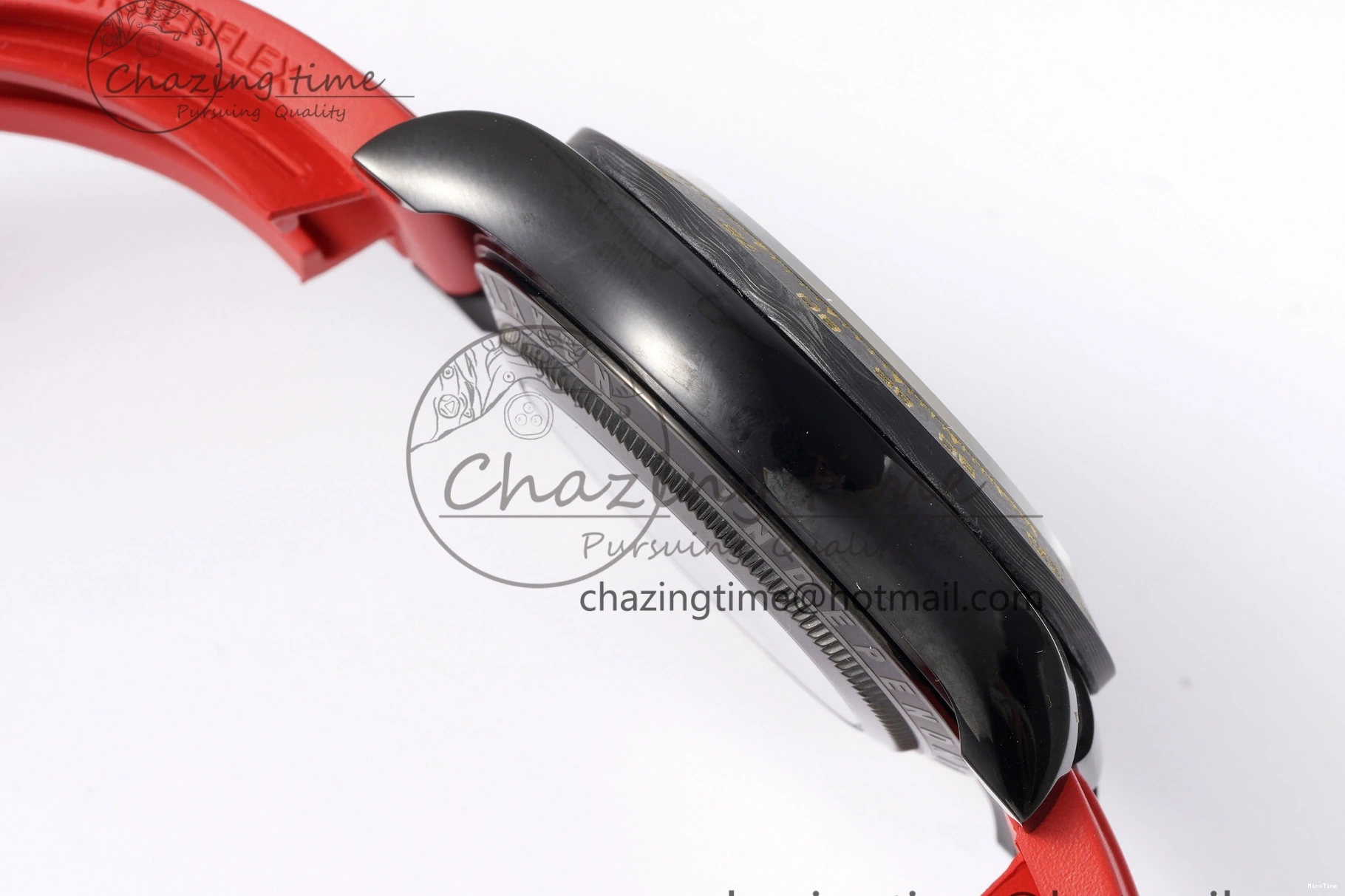 MiroTime 0213 Youthful Daytona PVD Carbon Bezel GETF Best Edition Skeleton Red Dial on Red Rubber Strap SA 1944